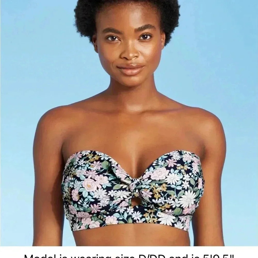NWT- Kona Sol Floral Bikini top | size D/DD